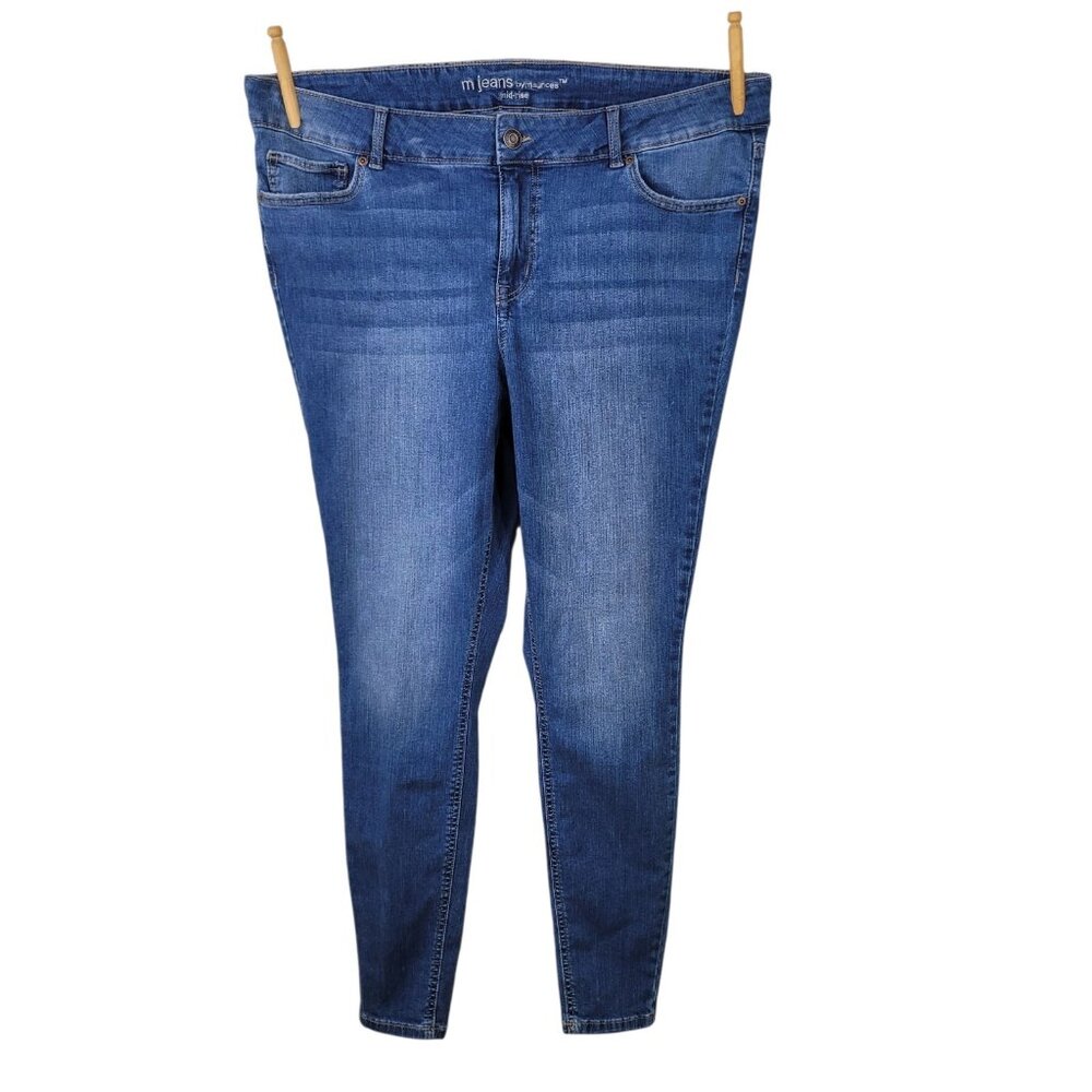 Maurices Jeans Plus 18W Long 18 Blue Medium Wash High Rise Jegging Jeans Skinny